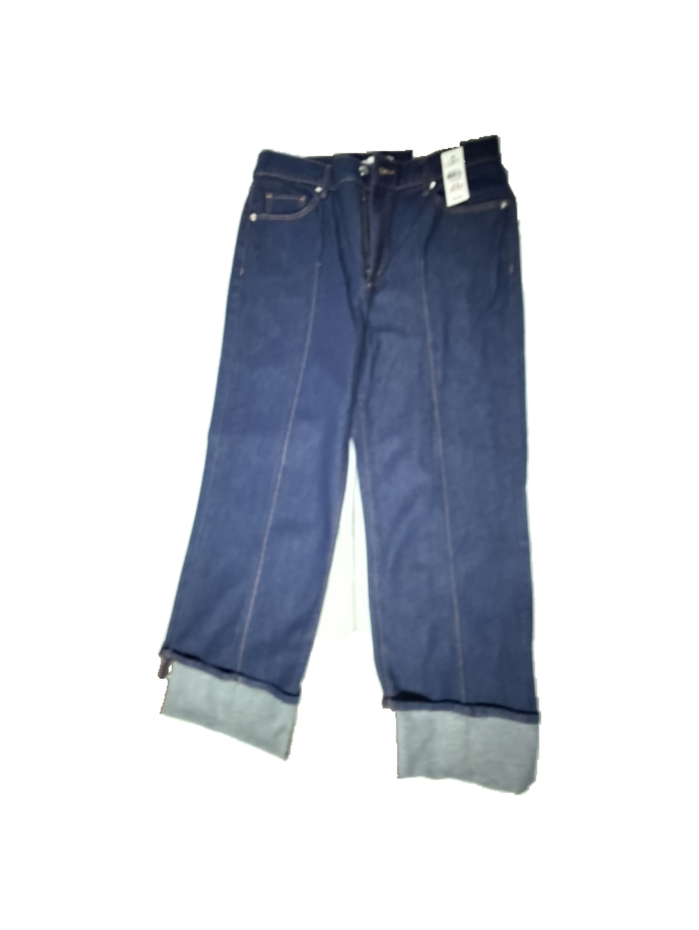 LOFT Straight Leg Cuffed Dark Blue Jeans Size 29 Denim